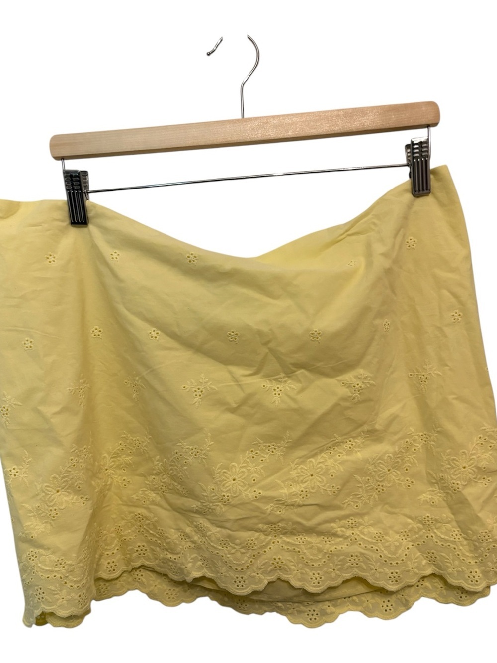 wild fable Pale Yellow Eyelet Mini Skirt
